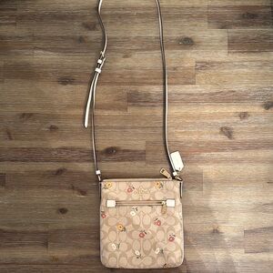 Coach Floral Tan Crossbody Bag